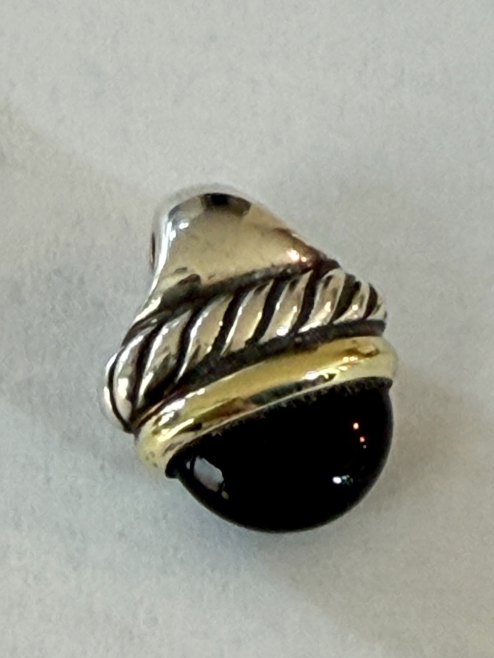 David Yurman Vintage Black Onyx Acorn Pendant
